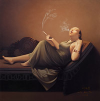 抽煙斗的女人N90