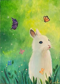 Animal Paradise / Happy Bunny with Butterflies